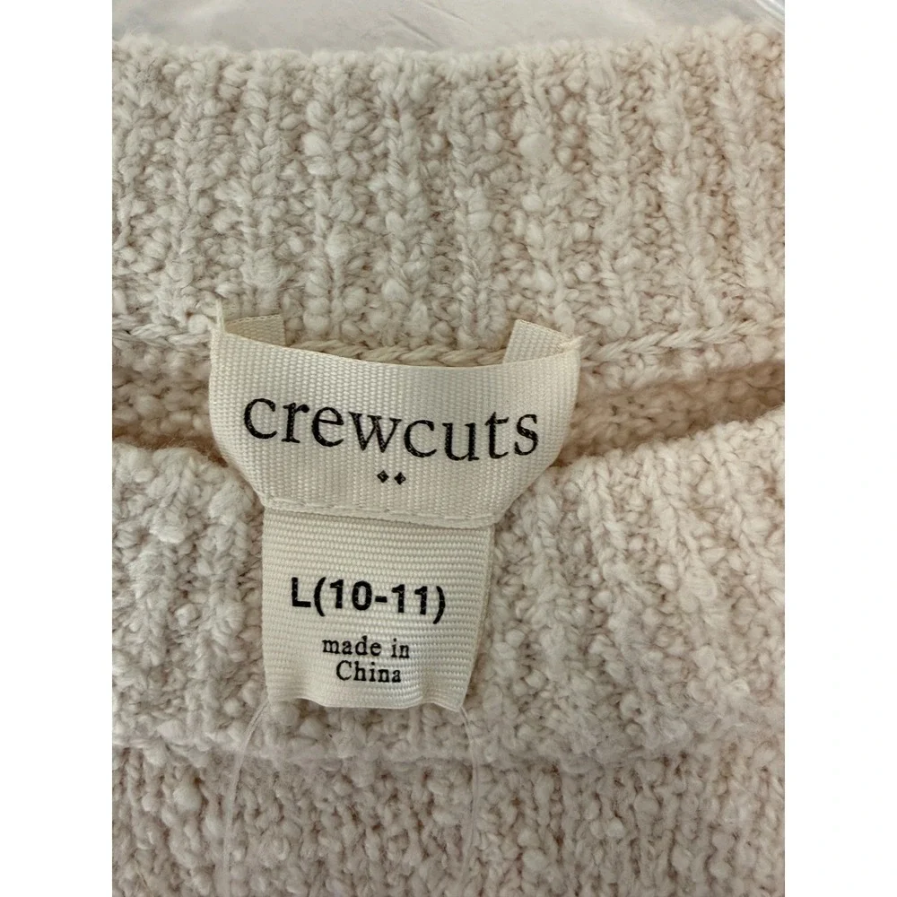 J.Crew Crewcuts Girls' Striped Sweater Pink Cream Long Sleeve Crewneck Large